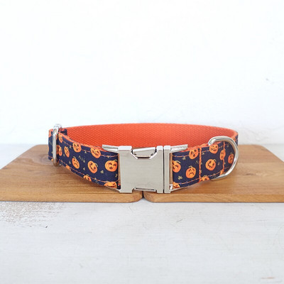 Isikupärastatud Pumpkin Lantern lemmiklooma kaelarihma plii kohandatud nailonist kutsika nimesilt Reguleeritavad kaelarihmad jalutusrihma komplekt tasuta graveerimine