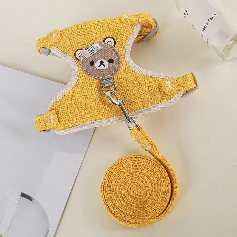 Coarda de plumb pentru caine, pisica, ham reglabil, catel, pisoi, pisica, ham pentru plimbare, set de lesa, accesorii pentru guler pentru caini de talie mica