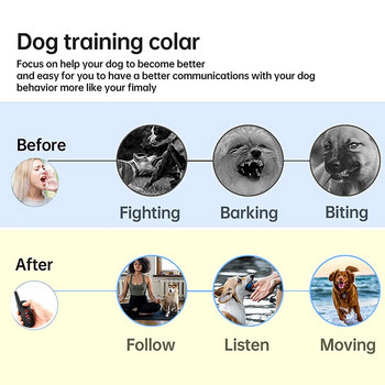 Ηλεκτρικό κολάρο εκπαίδευσης σκύλων Τηλεχειριστήριο για σκύλους Αδιάβροχα περιλαίμια για σκύλους Επαναφορτιζόμενο αδιάβροχο κολάρο κατοικίδιων με δόνηση