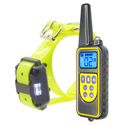 880 zgardă electrică de dresaj pentru câini cu telecomandă pentru animale de companie, impermeabilă, reîncărcabilă cu afișaj LCD pentru vibrații de șoc, sunet 433 Mhz