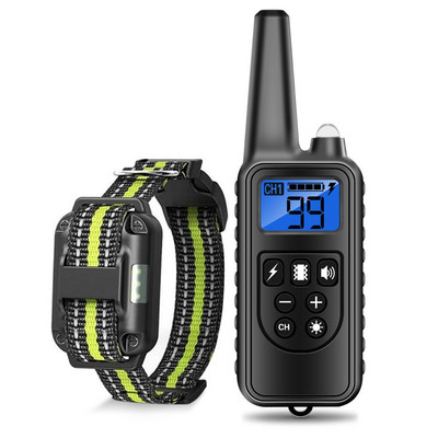 800 m elektrinis šunų dresavimo antkaklis, atsparus vandeniui, įkraunamas nuotolinio valdymo pultelis su LCD ekranu visų dydžių smūgio vibracijos garsui