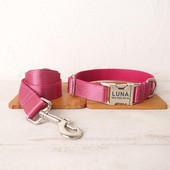 Εξατομικευμένο κολάρο σκύλου Προσαρμοσμένο κολάρο για κατοικίδια Δωρεάν χαρακτική ταυτότητα ετικέτας ονόματος Αξεσουάρ κατοικίδιων ζώων Γυαλιστερό τριαντάφυλλο κόκκινο σετ λουριών γιακά για κουτάβι