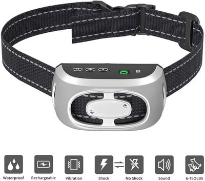 9 szintes, újratölthető, ugatásgátló nyakörv, vízálló, ugatásgátló, ultrahangos kutyakiképzés ugatásgátló nyakörv