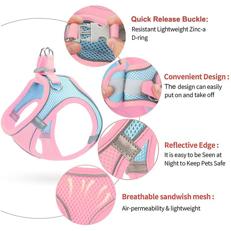 Benepaw Prozračni set povodnika za male pse Uprtač Udobna reflektirajuća izdržljiva zračna mrežica Zaštita od bijega Bez povlačenja Oprsnica za štence