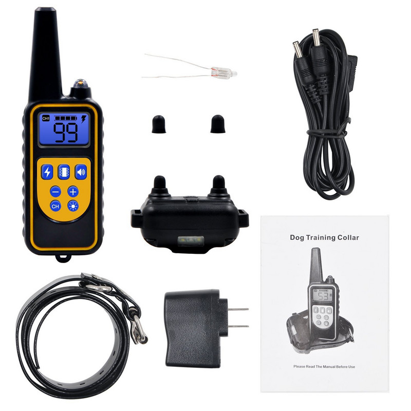 800 m lemmiklooma kaugjuhtimispult elektriline koerte treeningkaelarihm, veekindel laetav LCD-ekraan igas suuruses šoki vibratsioonirežiimi jaoks