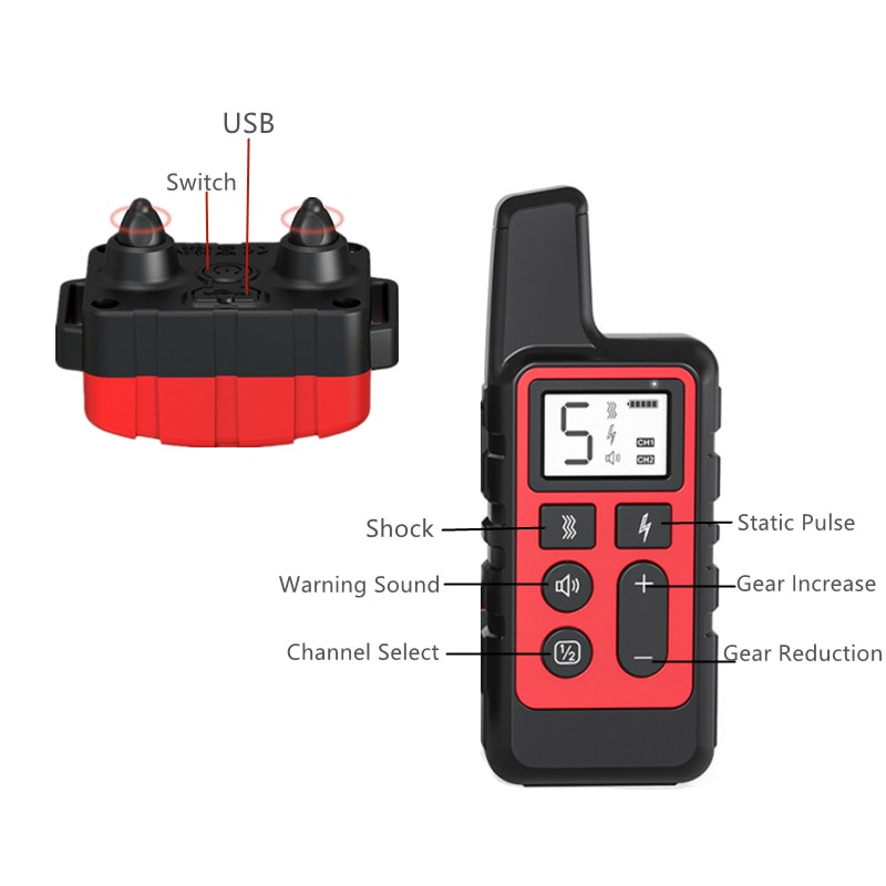 Αδιάβροχο κολάρο εκπαίδευσης σκύλων κατοικίδιο ζώο 300m Τηλεχειριστήριο Επαναφορτιζόμενος ήχος κραδασμού κραδασμών αντι-γαβγίσματος για σκύλους όλων των μεγεθών