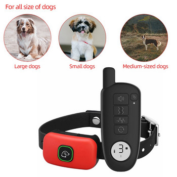 Αδιάβροχο IP67 Electric Dog Training Collar Rechargeable Pet Anti Bark Control Collar 1000ft Remote Range For Dogs Training