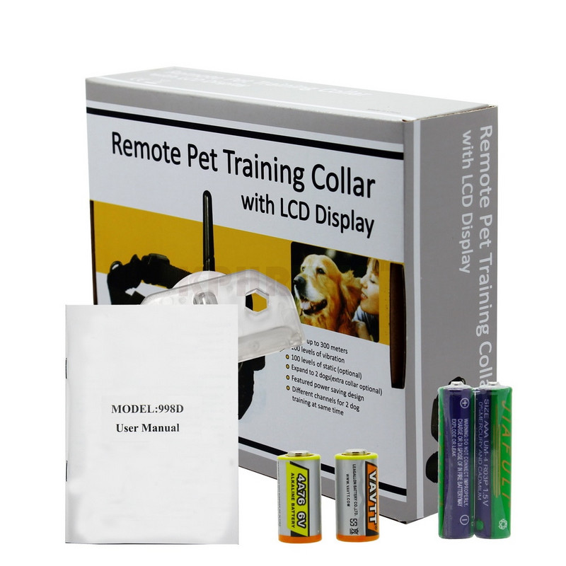 Електронен нашийник за кучета с дистанционно управление Анти-лай нашийник за кучешки шок с LCD дисплей 998D Електронен нашийник за кучета