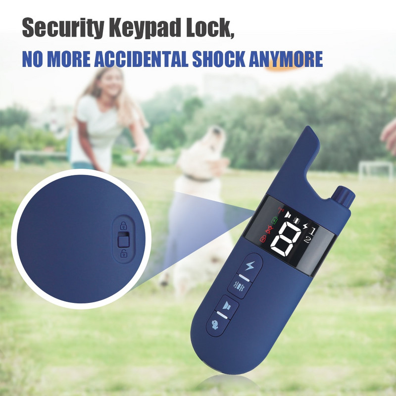 MASBRILL 800m elektromos kutyakiképző nyakörv, IP7 vízálló kisállat távirányító vibrációs hangfunkciós nyakörvekkel
