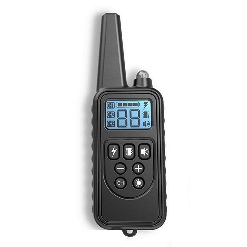 Zgarda electrică de dresaj pentru câini de 800 m Telecomanda pentru animale de companie, impermeabilă, reîncărcabilă cu afișaj LCD pentru toate dimensiunile, sunetul cu vibrații șoc