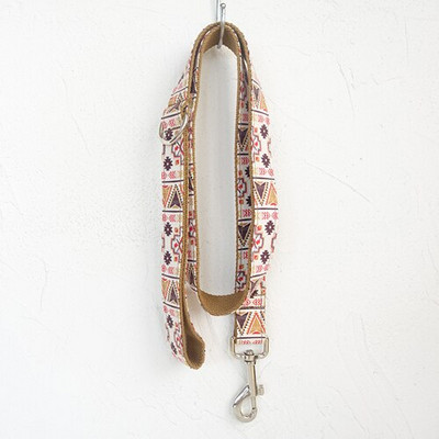 Set de zgardă și lesă personalizate pentru câini Design din țesătură zgarda de câine în stil boemia maro cu gravată cu laser