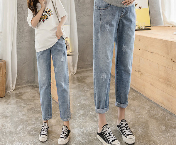 Γυναικείο σκισμένο τζιν για εγκύους