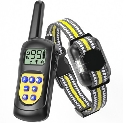 800m Електрически нашийник за обучение на кучета Водоустойчиво Дистанционно управление за домашни любимци Акумулаторна защита против лай с ударно вибрационен звук LCD Дис
