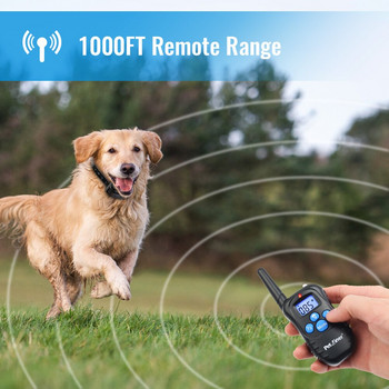 Ipets 998DBB-1 Дистанционен нашийник за обучение на кучета, акумулаторен и електронен вибрационен шок, 300M, 100 нива, електрически нашийник за кучета