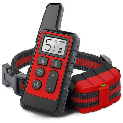 Uus veekindel laetav koera treeningkaelarihm 500m kaugjuhtimispuldiga treeningvarustus elektrilöögi heli haukumisvastane kaelarihm
