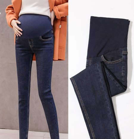 Γυναικείο τζιν για εγκύους με τσέπη και φερμουάρ