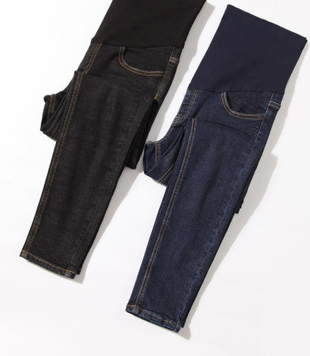 Γυναικείο τζιν για εγκύους με τσέπη και φερμουάρ