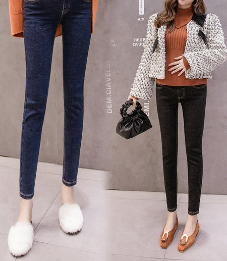 Γυναικείο τζιν για εγκύους με τσέπη και φερμουάρ