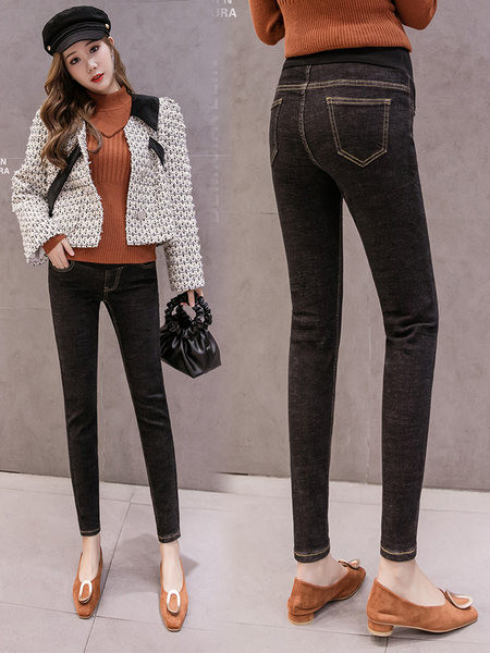 Γυναικείο τζιν για εγκύους με τσέπη και φερμουάρ