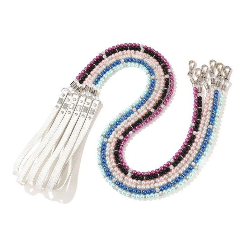 Set de lesă cu bijuterii guler de perle pentru câini de companie colorat pentru câini de talie mică, mijlocie, buldog francez, cățeluș, cățel, pluș, accesorii de frunte HTL08