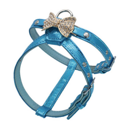 Σετ λουριών με στρας για σκύλους κατοικίδιων ζώων Bling Ρυθμιζόμενο παπιγιόν από μασίφ δερμάτινο σχοινί για αξεσουάρ για σκύλους Chihuahua