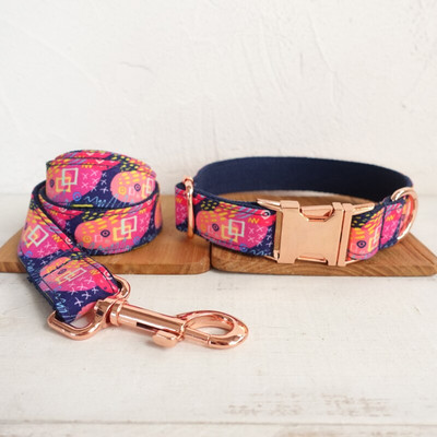 MUTTCO jaemüügi isekujundusega kaelarihm DEEP GRAFFITI käsitsi valmistatud polüsatiinist ja nailonist koera kaelarihm ja jalutusrihm UDC062M