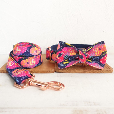 MUTTCO jaemüügi isekujundusega kaelarihm DEEP GRAFFITI käsitsi valmistatud polüsatiinist ja nailonist koera kaelarihm ja jalutusrihm UDC062M