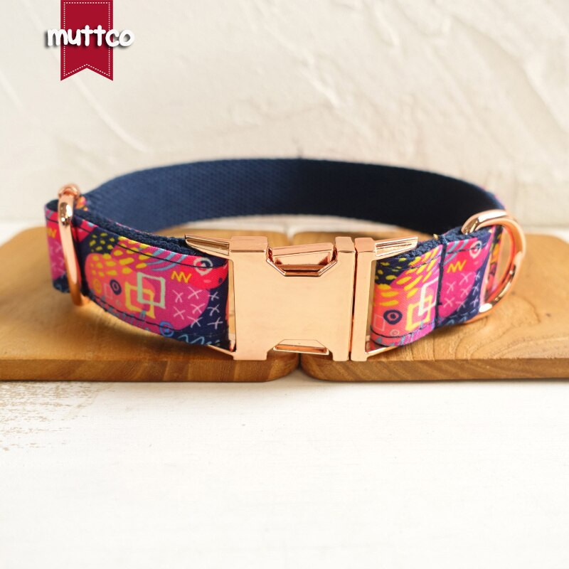 MUTTCO jaemüügi isekujundusega kaelarihm DEEP GRAFFITI käsitsi valmistatud polüsatiinist ja nailonist koera kaelarihm ja jalutusrihm UDC062M