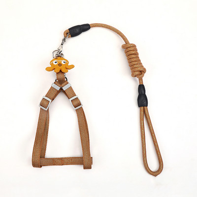 Γελοιογραφία Σκύλος Ζώνη χωρίς τράβηγμα και σετ λουριών Ρυθμιζόμενος ιμάντας στήθους για σκύλους γάτες κατοικίδια Χρηματοκιβώτιο Harnais Chien Collier Perros Accesorios