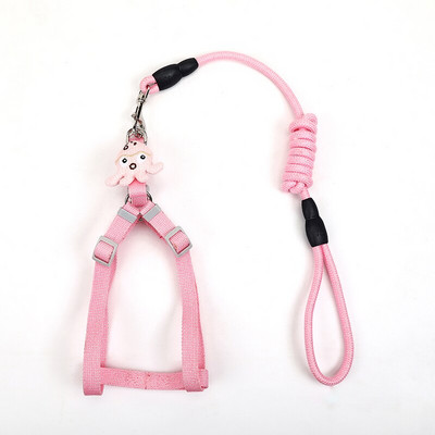 Γελοιογραφία Σκύλος Ζώνη χωρίς τράβηγμα και σετ λουριών Ρυθμιζόμενος ιμάντας στήθους για σκύλους γάτες κατοικίδια Χρηματοκιβώτιο Harnais Chien Collier Perros Accesorios