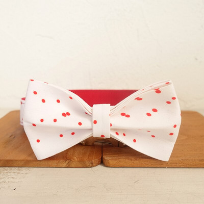 MUTTCO λιανικής πώλησης αυτοσχεδιασμένος γιακάς σκύλου και σετ φιόγκων λουριών THE RED INK χειροποίητο πολυ σατέν και νάιλον γιακά σκύλου 5 μεγεθών UDC093