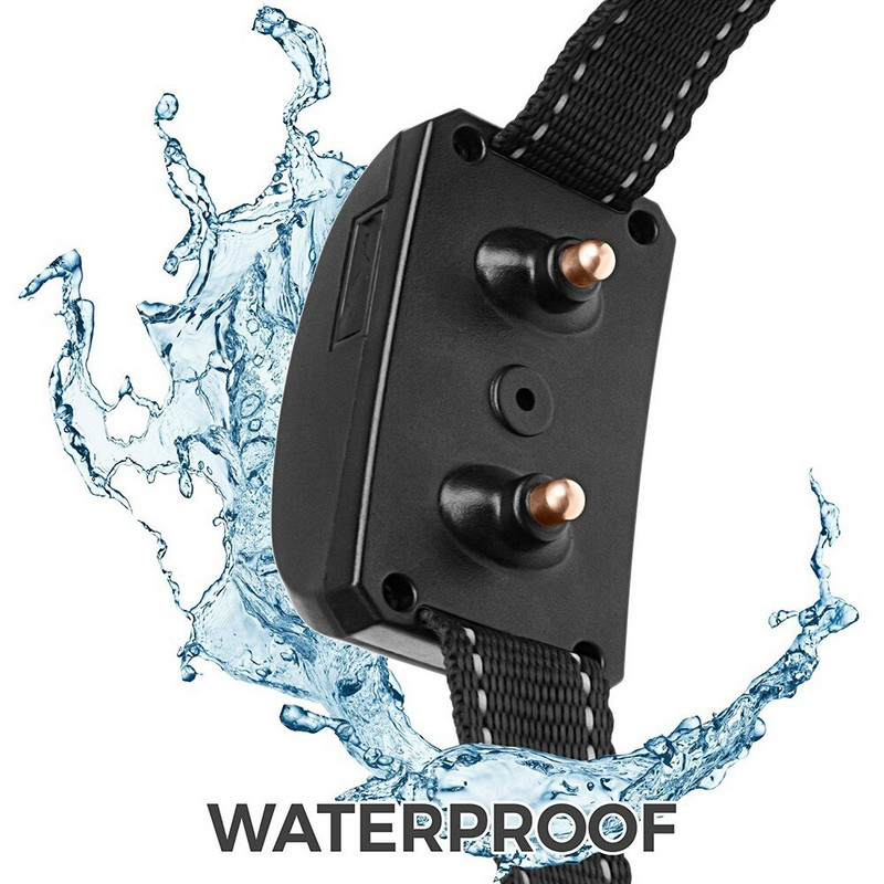 Αδιάβροχο επαναφορτιζόμενο κολάρο για σκύλους κατοικίδιων ζώων, επαναφορτιζόμενο ηχητικό σοκ Δόνηση 0-7 Ρυθμιζόμενο επίπεδο εκπαίδευσης Αυτόματο εκπαιδευτή διακοπής γαβγίσματος