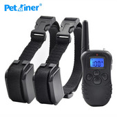 Petrainer 998DR-2 300M Remote Rechargeable and Rainproof Shack Electronic 100 Level Dog Electric collars for 2 dogs