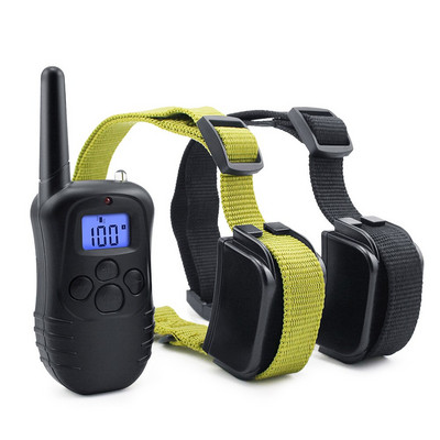 Petrainer 998DR-2 300M Remote Rechargeable and Rainproof Shack Electronic 100 Level Dog Electric collars for 2 dogs