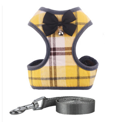 Puppy Harness Leash Set Dog Collar Dogs Bow Вечерна рокля Гръдна каишка Дишаща жилетка за домашни любимци Колани Дрехи за домашни котки Костюми