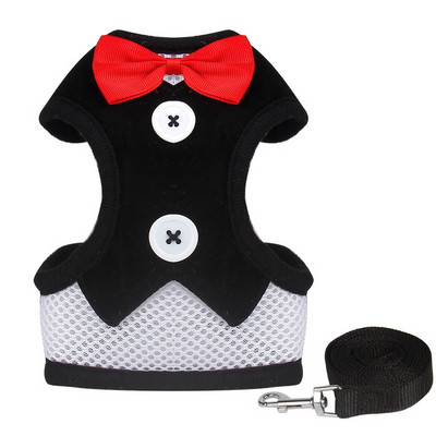 Puppy Harness Leash Set Dog Collar Dogs Bow Вечерна рокля Гръдна каишка Дишаща жилетка за домашни любимци Колани Дрехи за домашни котки Костюми