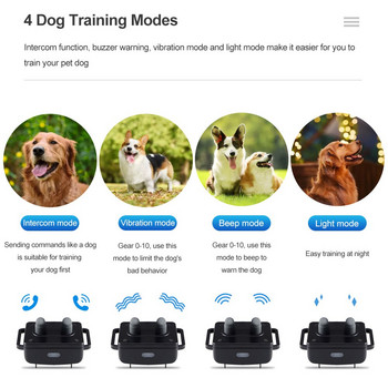Ηλεκτρικό κολάρο εκπαίδευσης σκύλων 1500m Φωνητικό τηλεχειριστήριο Walkie-Talkie Pet Αδιάβροχο επαναφορτιζόμενο για όλα τα μεγέθη Ήχος δόνησης