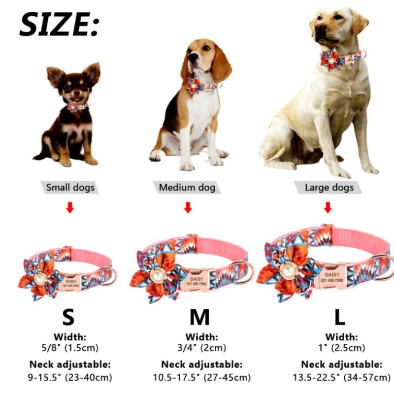 Lemmikloomade tasuta graveerimine ID-sildi kaelarihm Koerale isikupärastatud lillega trükiga kaelarihm ja jalutusrihma komplekt kutsikate riided vest Chihuahua tarvikud
