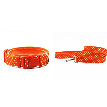 Nylon Circle Dot Style Personalize Dog Collar Leash Μικτό χρώμα Μόλυβδος γιακά σκύλου Small Medium-Size Dog SL Size