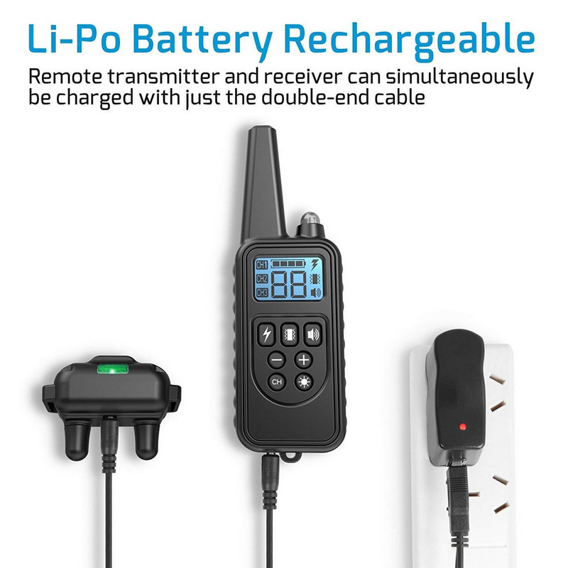 800 m koerte treenimiskaelarihm. Laetav koerte treeningvarustus, vibratsioonipeatus, haukumise tööriist lemmiklooma kaugjuhtimispuldi treener