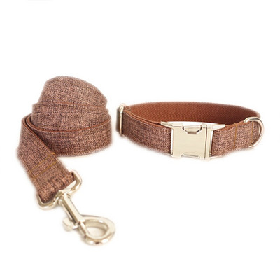 Καφέ κολάρο σκύλου και σετ μολύβδου Ρυθμιζόμενη πόρπη με κλιπ Περπάτημα λουρί για κατοικίδια προμήθειες για μικρούς μεσαίους και μεγάλους σκύλους