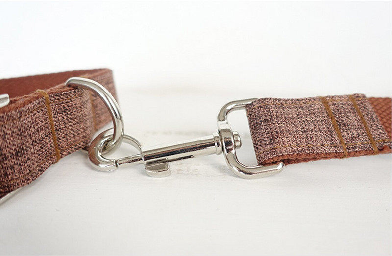 Καφέ κολάρο σκύλου και σετ μολύβδου Ρυθμιζόμενη πόρπη με κλιπ Περπάτημα λουρί για κατοικίδια προμήθειες για μικρούς μεσαίους και μεγάλους σκύλους