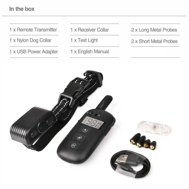 2-ühes kaugtreeniv koerarihm Laetav koera elektriline kaelarihm haukumisvastane veekindel kaugkaelarihm 1 koerale 600M