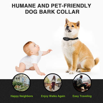 Anti Barking Shock Collar USB Electric Dog Training No Bark Collar Rechargeable with Digital Display Waterproof Puppy Trainer
