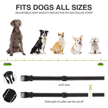 Anti Barking Shock Collar USB Electric Dog Training No Bark Collar Rechargeable with Digital Display Waterproof Puppy Trainer