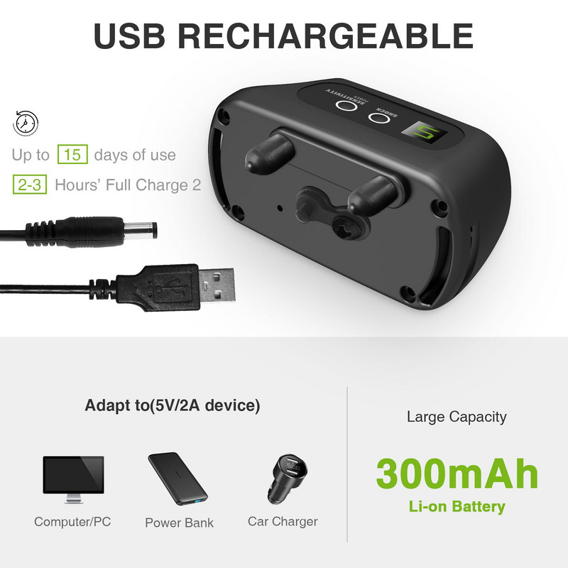 Guler anti-latrat, dresaj electric USB pentru câini, zgarda reîncărcabilă cu afișaj digital, antrenor de căței rezistent la apă