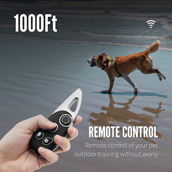 Електрически нашийник за обучение на кучета Дистанционно управление за домашни любимци Водоустойчиво акумулаторно за всички размери Тренажор за спиране на кората Шок Вибрационен звук