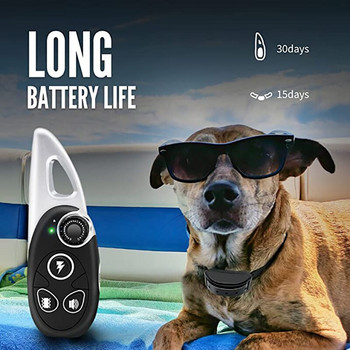 Електрически нашийник за обучение на кучета Дистанционно управление за домашни любимци Водоустойчиво акумулаторно за всички размери Тренажор за спиране на кората Шок Вибрационен звук