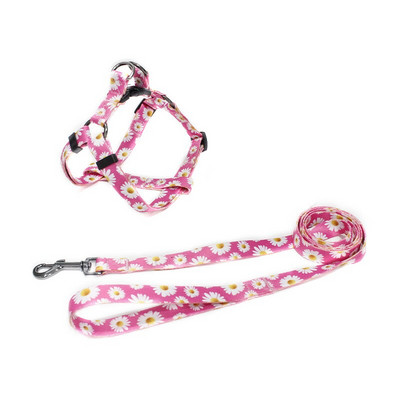 Ρυθμιζόμενο λουρί με λουρί σκύλου Χαριτωμένο λουλούδι Εκπαίδευση μικρού μεσαίου μεγάλου γιλέκου σκύλου Προμήθειες κατοικίδιων για τρέξιμο Αναπνεύσιμο κολάρο σκύλου