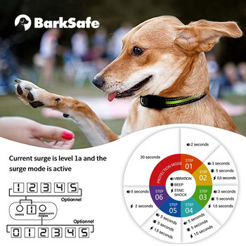 BarkSafe Pro Electric Dog Barking Collar Safety Αδιάβροχο Εκπαίδευση κραδασμών Έλεγχος κολάρου σκύλου 3 Λειτουργίες αντι-γαβγίσματος